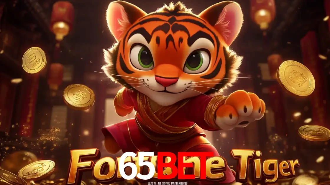 O carismático mascote do jogo de slot Fortune Tiger, um tigre fofo em pose de artes marciais, pronto para trazer sorte e multiplicadores de ganhos no cassino online 65bet.